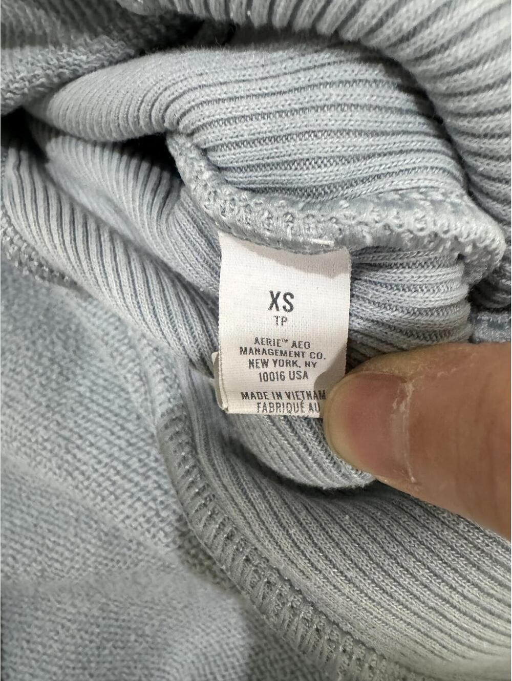 Aerie Oversized Crewneck Sweatshirt Slate Gray Blue XS Cozy Athleisure - Picture 7 of 9